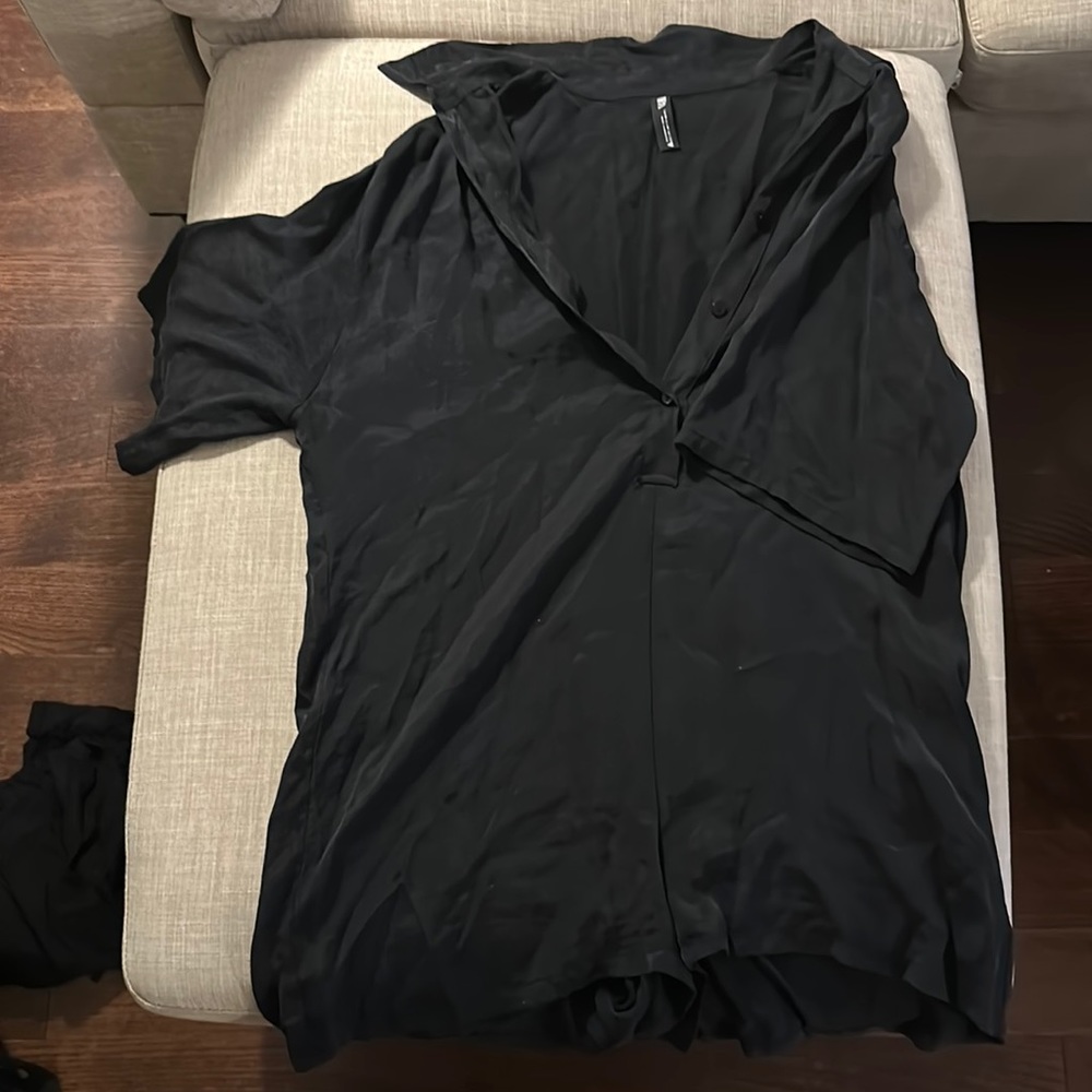 Zara Black silky romper, size M